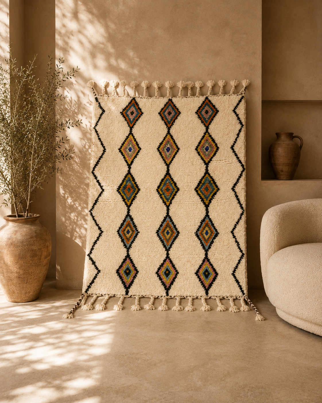Azilal Rug — Coloured Geometry