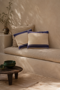 Berber Cushion Set — Indigo & Cream