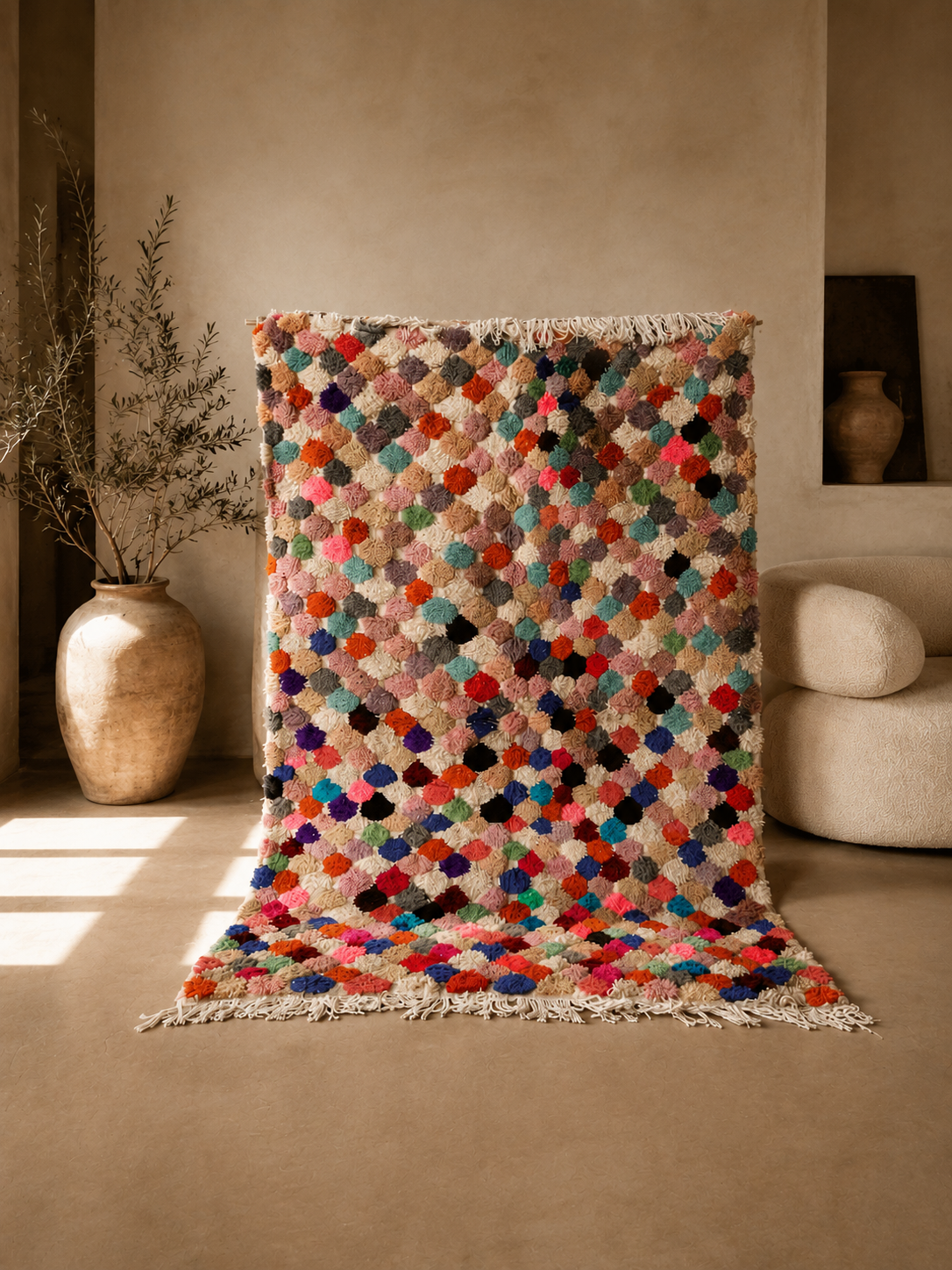 Boucherouite Rug — Pompom Patchwork