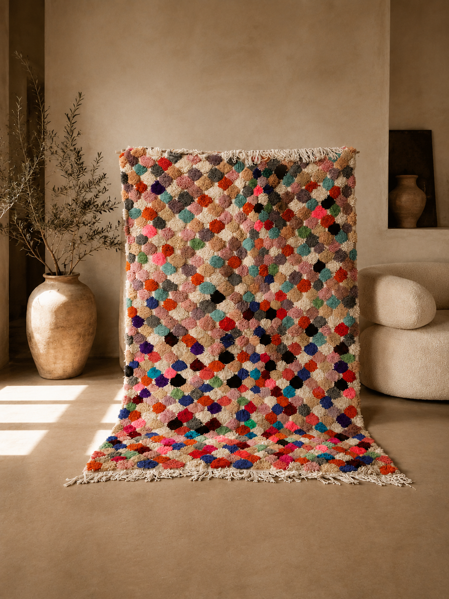 Boucherouite Rug — Pompom Patchwork