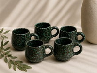 Speckled Glaze Mug set van 5 — handgemaakt Marokkaans keramiek