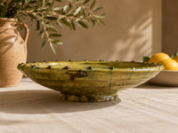 Tamgroute Olive Green Ceramic Platter — 30cm Moroccan Serving Platter