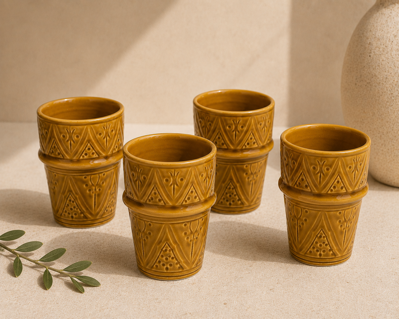 Heritage Cups – Set of 4 – Mustard